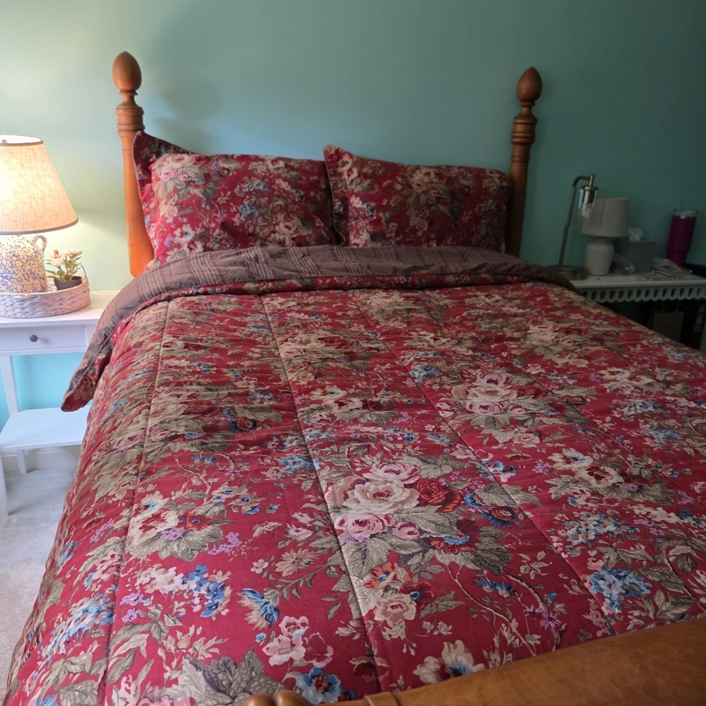 Ralph Lauren Chaps Summerton Red Floral FULL Size Comforter Set - Picture 4 of 10